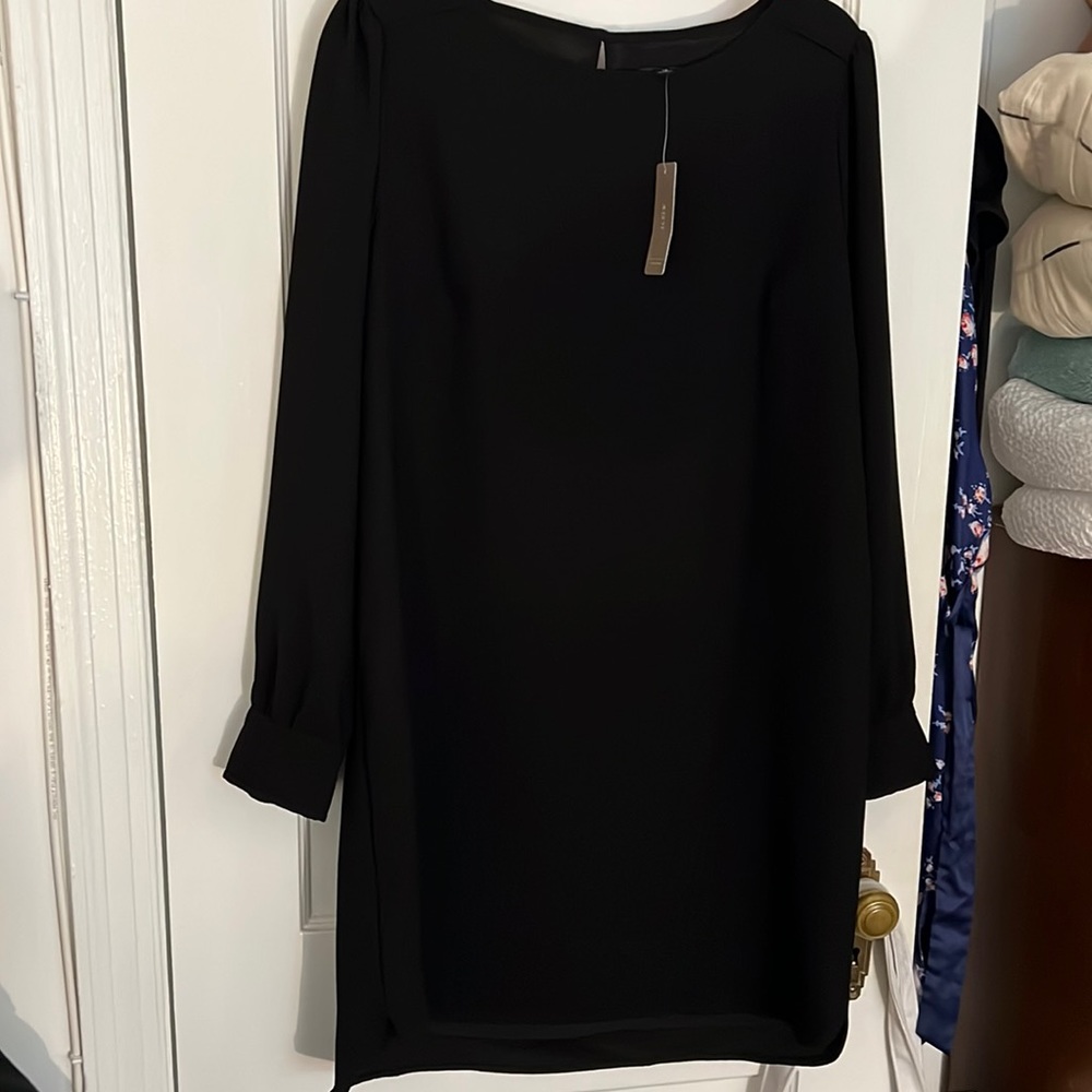 NWT JCrew Size 14 Black Shift Dress